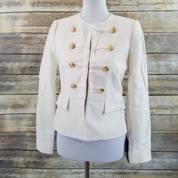 Zara XS MILITARY BLAZER WITH GOLDEN BUTTONS  VELVET MILITARY BLAZER - Picture 6 of 16